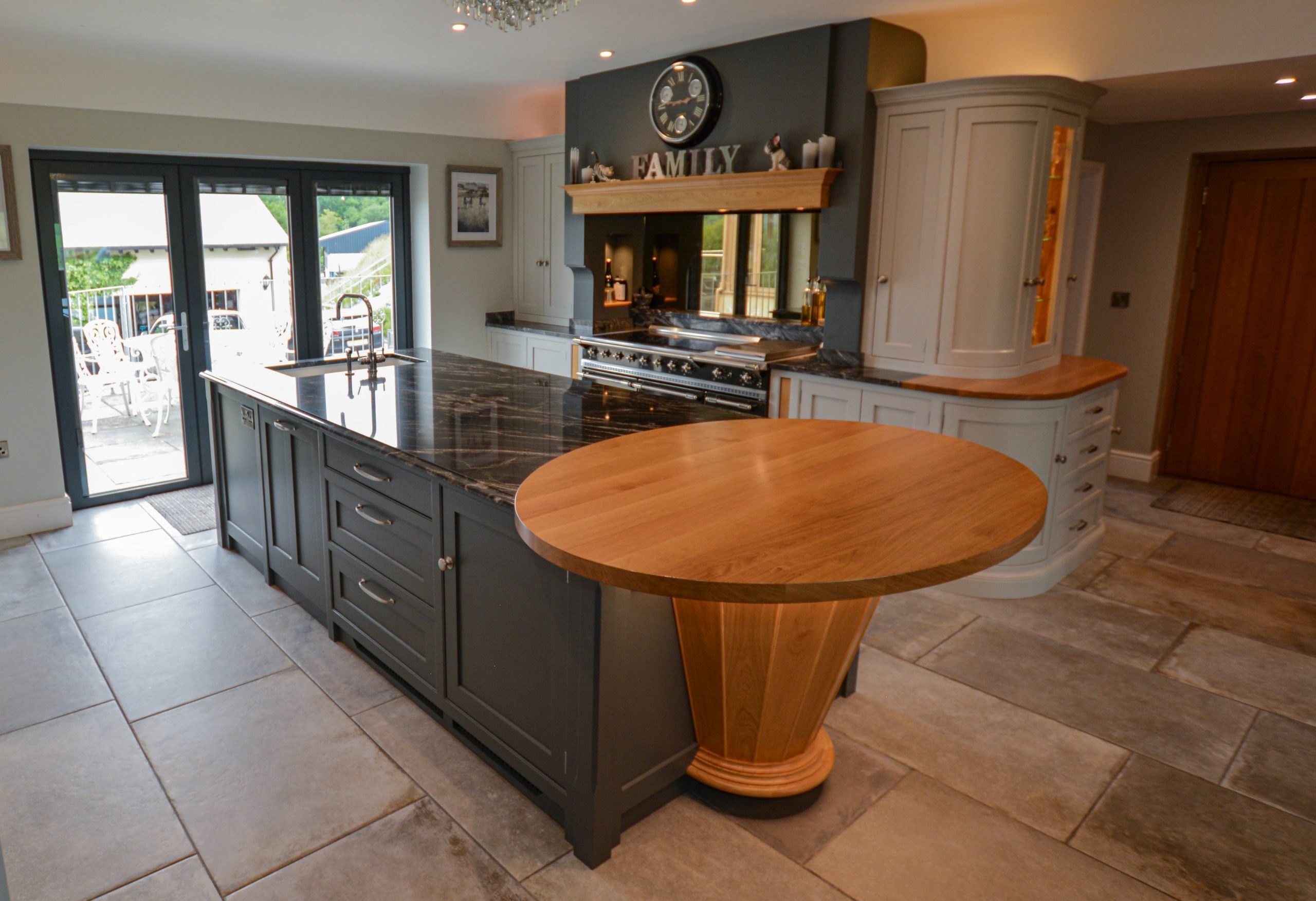 Handmade Kitchen and Island with Oak features