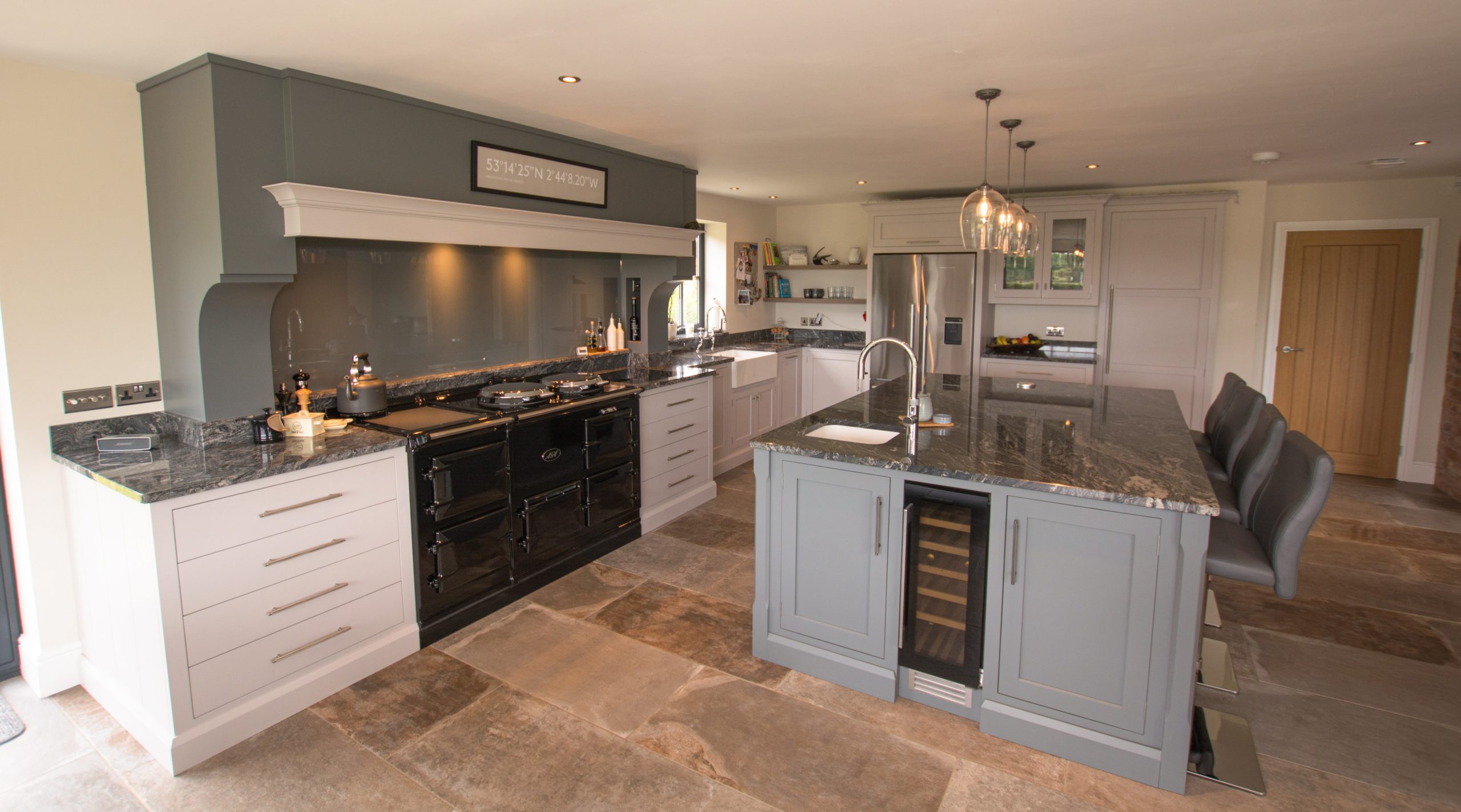 Handmade Kitchen and Island with Oak features